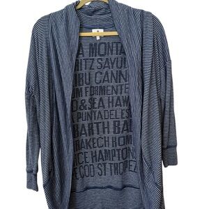 Sundry Navy Striped Cardigan